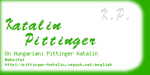 katalin pittinger business card
